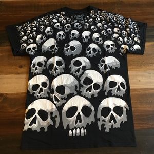 Original 1990s Liquid Blue Skull print tshirt
